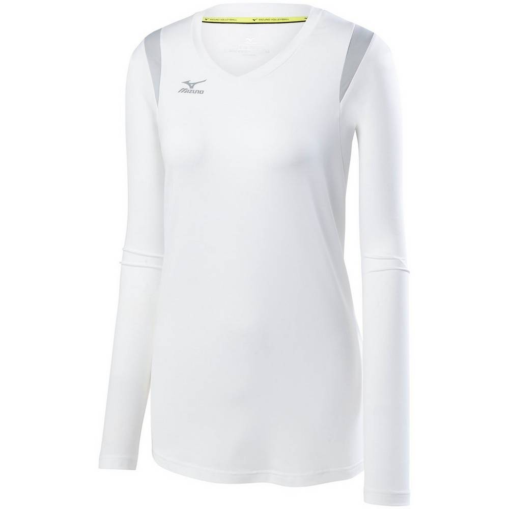 Damske Dresy Mizuno Balboa 5.0 Long Sleeve Volejbalove Biele/Strieborne Vypredaj YMKF98273
